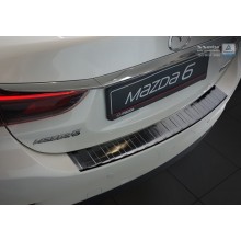 Накладка на задний бампер (черная) Mazda 6 Sedan (2013-)